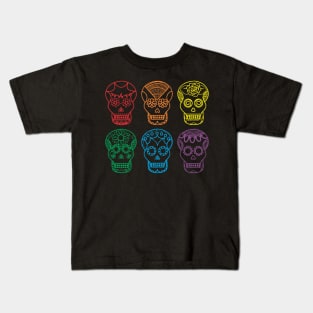 Rainbow Gay Pride Sugar Skulls Kids T-Shirt